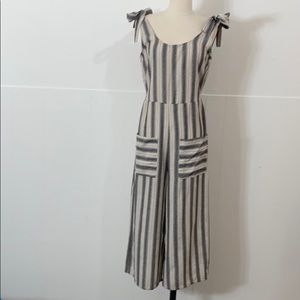 Indigo Rising Striped Crop Jumpsuit